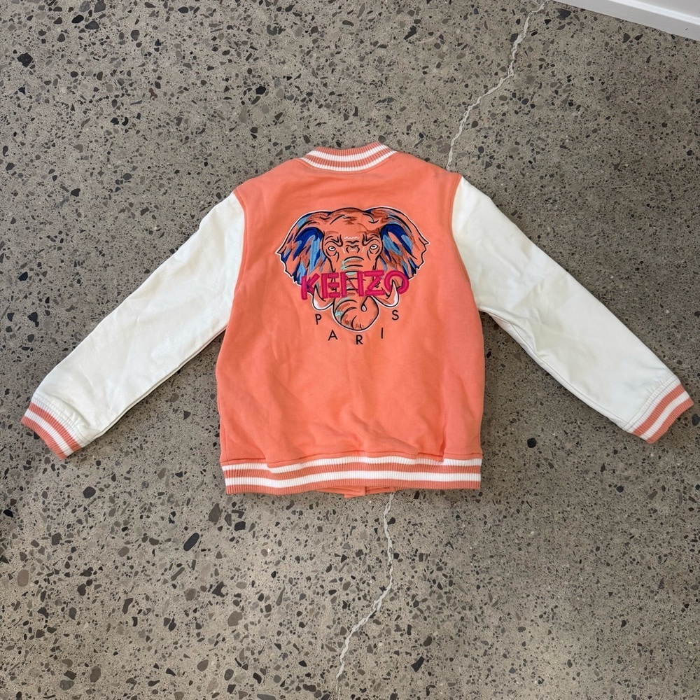 Kenzo Peach Elephant Varsity Jacket - Size 6A - NWT - Picture 6 of 10